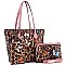 3 in 1 Butterfly Leopard Print Tote Cross Body Value SET