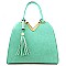 Rhinestone V Shape Accent Tassel Large Tote