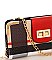 CH-BT041 ELEGANT ALBA TARTAN MODERN CHECK LONG WALLET WITH CHAIN