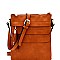 Trendy Tassel Accent Multi-Pocket Cross Body Messenger BW2344