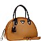TWO TONE TRIANGLE LOGO DOME SATCHEL