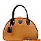 TWO TONE TRIANGLE LOGO DOME SATCHEL