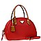 TWO TONE TRIANGLE LOGO DOME SATCHEL
