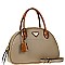 TWO TONE TRIANGLE LOGO DOME SATCHEL