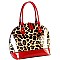 DOME LEOPARD PRINT SATCHEL WALLET SET