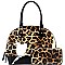 DOME LEOPARD PRINT SATCHEL WALLET SET