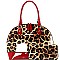 DOME LEOPARD PRINT SATCHEL WALLET SET