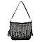 Rhinestone Waterfall Hobo Crossbody Sling