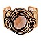 WIRED CIRCLE SPIRALS CUFF W/ BEADS