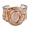 WIRED CIRCLE SPIRALS CUFF W/ BEADS