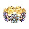 FLOWER GEM BLING CASTING STONE STRETCH BRACELET