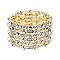 Classy 6 Line Wide Stone Encrusted Stretch Bracelet  SLBY3482