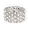 Classy 6 Line Wide Stone Encrusted Stretch Bracelet  SLBY3482