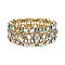 TRENDY CRISSCROSS RHINESTONE BRACELET W/GEMS SLBY8054