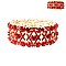 TRENDY CRISSCROSS RHINESTONE BRACELET W/GEMS SLBY8054