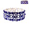 TRENDY CRISSCROSS RHINESTONE BRACELET W/GEMS SLBY8054