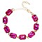 FASHIONABLE RECTANGLE STONE LINK BRACELET SLBY8944