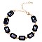 FASHIONABLE RECTANGLE STONE LINK BRACELET SLBY8944