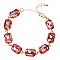 FASHIONABLE RECTANGLE STONE LINK BRACELET SLBY8944