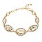 FASHIONABLE MIRRORED HALO OVAL STRETCH BRACELET SLBY8991