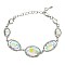 FASHIONABLE MIRRORED HALO OVAL STRETCH BRACELET SLBY8991