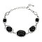 FASHIONABLE MIRRORED HALO OVAL STRETCH BRACELET SLBY8991