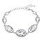 FASHIONABLE MIRRORED HALO OVAL STRETCH BRACELET SLBY8991