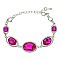FASHIONABLE MIRRORED HALO OVAL STRETCH BRACELET SLBY8991