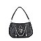 Stud And Chain Accented Skull Hobo Handbag