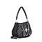 Stud And Chain Accented Skull Hobo Handbag