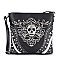 Skull Accented Studded Crossbody Sling