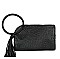 Ostrich Croc HandCuff Tassel Wristlet Clutch