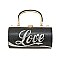 RHINESTONE  ICONIC "LOVE" Print Cylinder Clutch