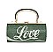 RHINESTONE  ICONIC "LOVE" Print Cylinder Clutch