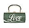 RHINESTONE  ICONIC "LOVE" Print Cylinder Clutch