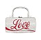 RHINESTONE  ICONIC "LOVE" Print Cylinder Clutch