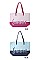 TWO TONE LETTERING SUMMER BEACH TOTE BAG