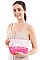 TWO TONE LETTERING SUMMER POUCH BAG
