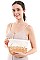 TWO TONE LETTERING SUMMER POUCH BAG