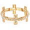 Fashionable Rhinestone Embellished Metal Cross Elastic Bracelet MH-CB1644-1