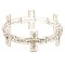 Fashionable Rhinestone Embellished Metal Cross Elastic Bracelet MH-CB1644-1