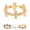 Fashionable Rhinestone Embellished Metal Cross Elastic Bracelet MH-CB1644-1