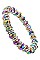 PACK OF 12 CHARMING ASSORTED COLOR GLASS BEAD STRETCH BRACELET