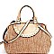 CB6614-LP Pearl and Stone Embellished Crochet 2 Way Satchel