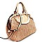CB6614-LP Pearl and Stone Embellished Crochet 2 Way Satchel