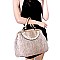 CB6614-LP Pearl and Stone Embellished Crochet 2 Way Satchel