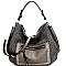 CB6615-LP Metallic Trim Studded Crochet 2 Way Hobo