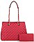 2 IN 1 FASHION  QUILTED TOTE BAG WALLET SET