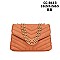 Large Size Chevron Embossed CHAINED Shoulder Bag