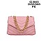 Large Size Chevron Embossed CHAINED Shoulder Bag